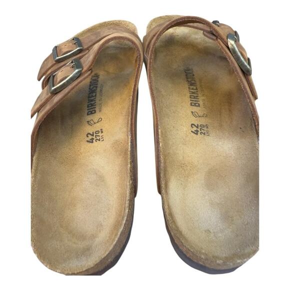 Birkenstock Arizona Brown Leather Slide Sandal Women sz 42 US 11 wide - Picture 4 of 6